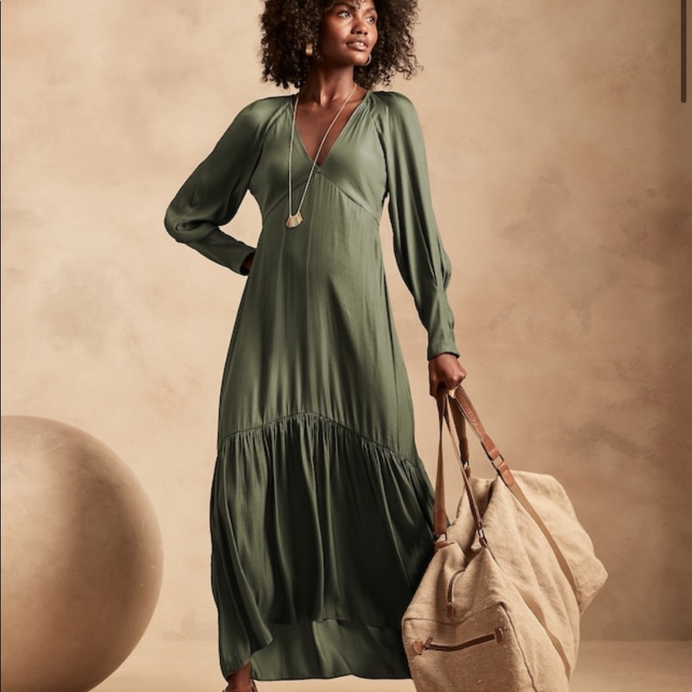 Deep V maxi dress